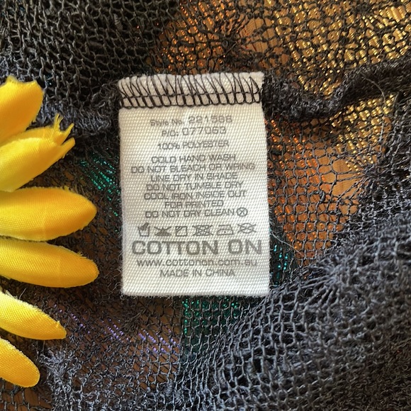 🌺 COTTON ON; Black Sheer Top/Swim Cover-Up/with Unique Design. Misses Sz. Med! - Picture 10 of 10